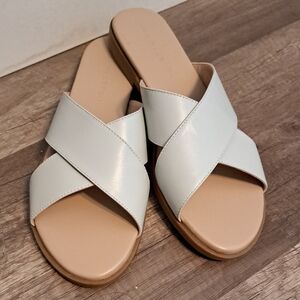 NEW H by Halston Leather Slided